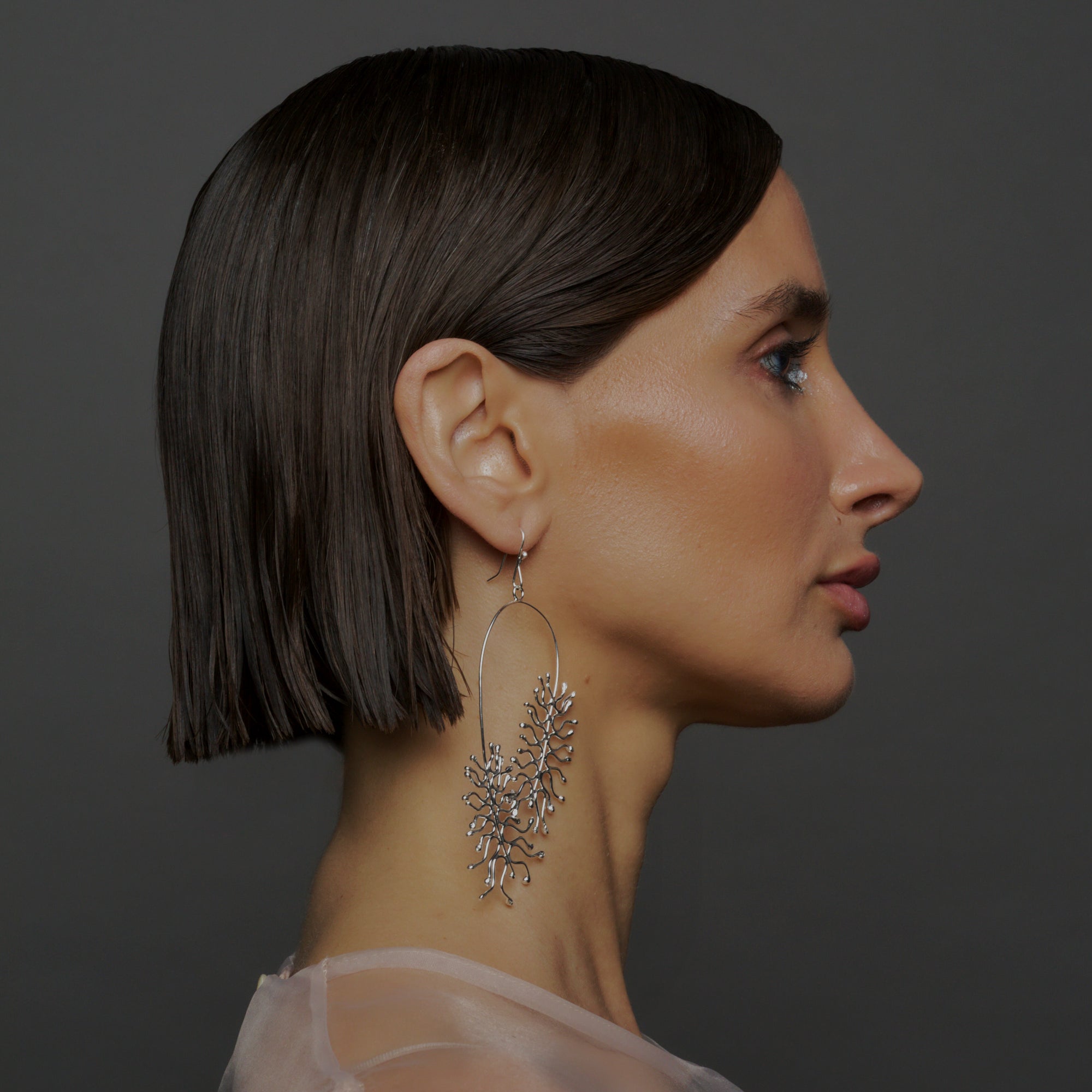 Coral Earring - Handmade in 925 Silver